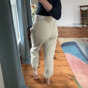 high-waisted Re/Done bender jeans in pebble (34")